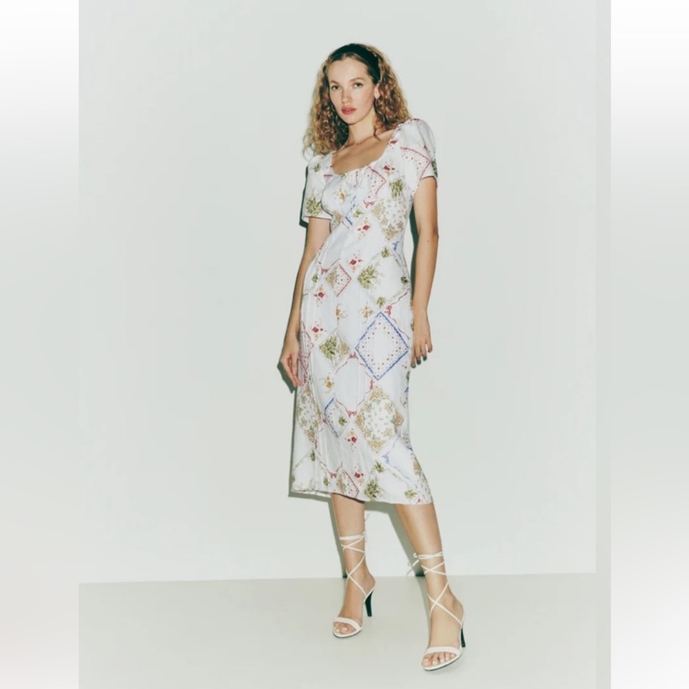 Reformation Pierce Linen Dress - Floral Midi